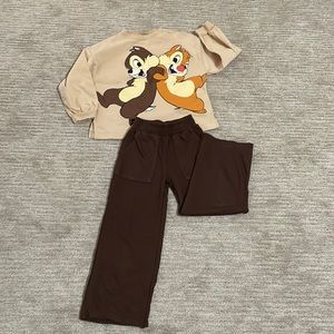 Super cute Zara brand kids Chip and Dale outfit.